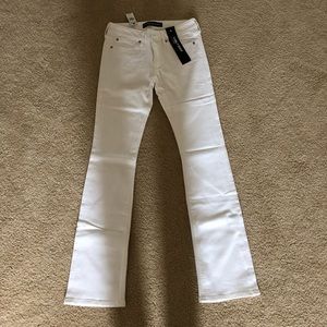 Express barely boot low rise jeans, white, size 4